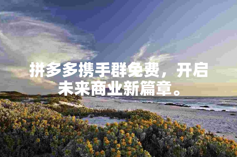 拼多多携手群免费，开启未来商业新篇章。