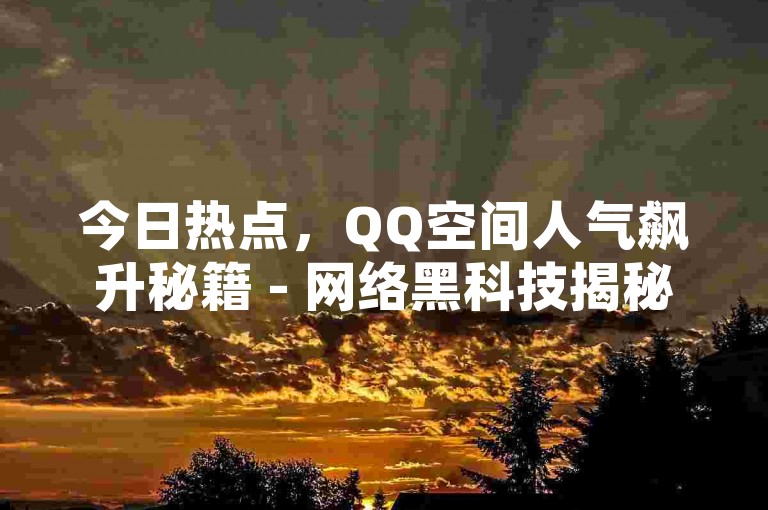 今日热点，QQ空间人气飙升秘籍 - 网络黑科技揭秘，一元即可获得万次访问。