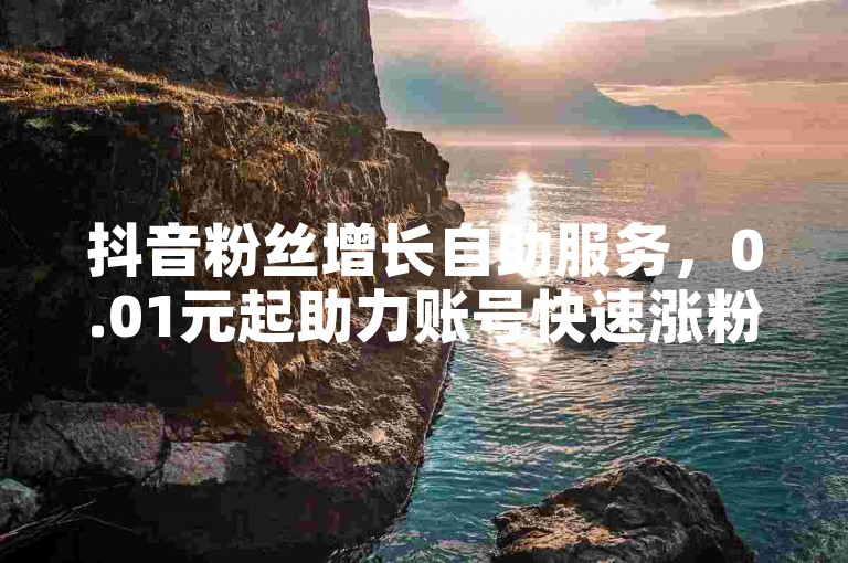 抖音粉丝增长自助服务，0.01元起助力账号快速涨粉。