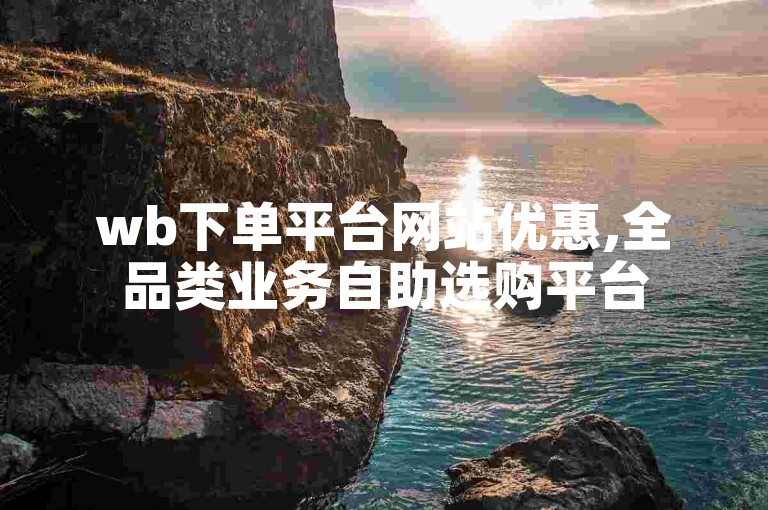 wb下单平台网站优惠,全品类业务自助选购平台