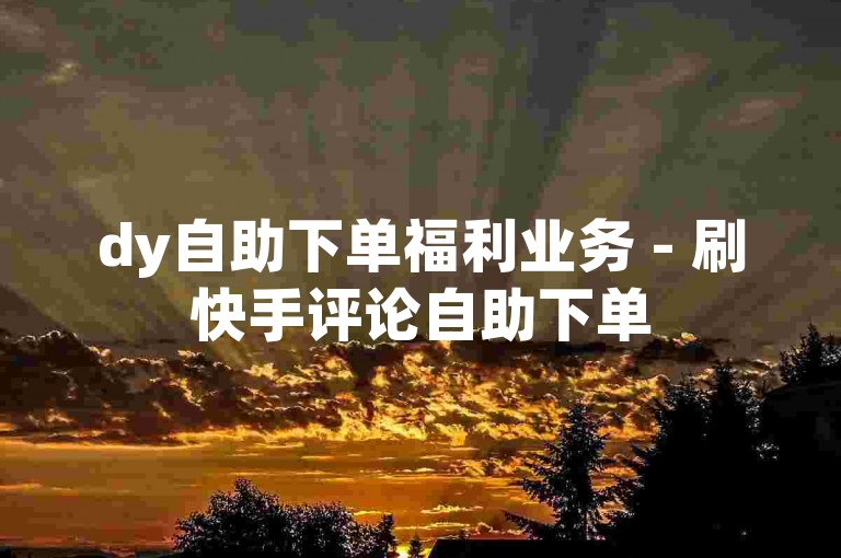 dy自助下单福利业务 - 刷快手评论自助下单