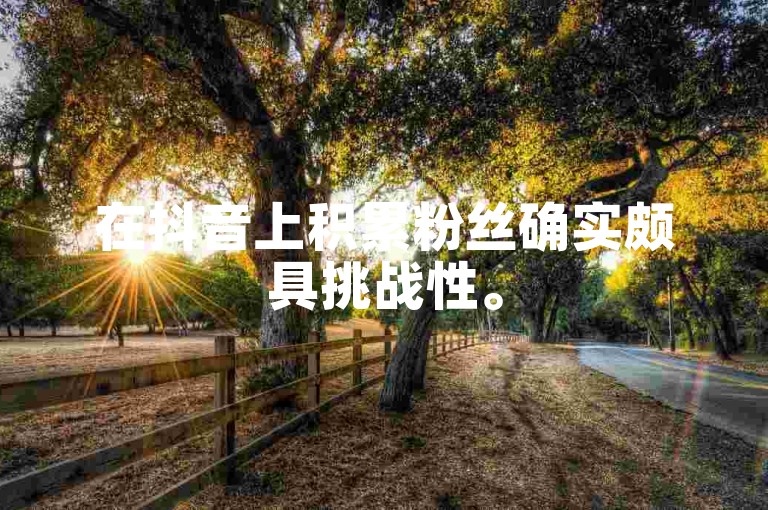 在抖音上积累粉丝确实颇具挑战性。