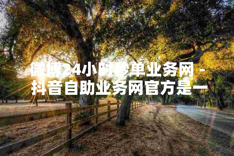 微博24小时秒单业务网 - 抖音自助业务网官方是一个专注于提供快速、便捷服务的平台。