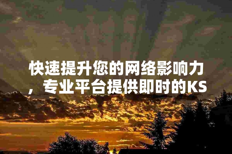 快速提升您的网络影响力，专业平台提供即时的KS点赞服务及快手业务支持。