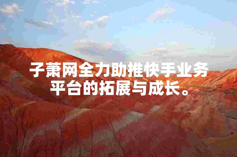 子萧网全力助推快手业务平台的拓展与成长。