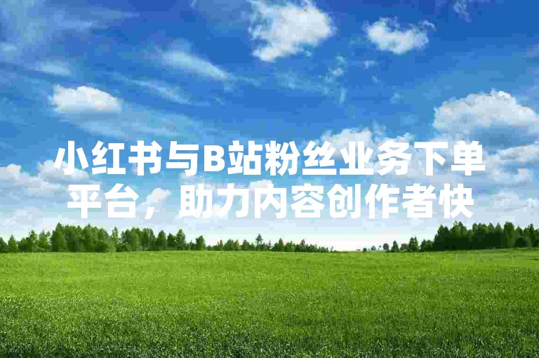 小红书与B站粉丝业务下单平台，助力内容创作者快速提升影响力。