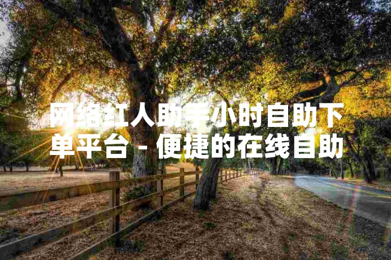 网络红人助手小时自助下单平台 - 便捷的在线自助下单系统。