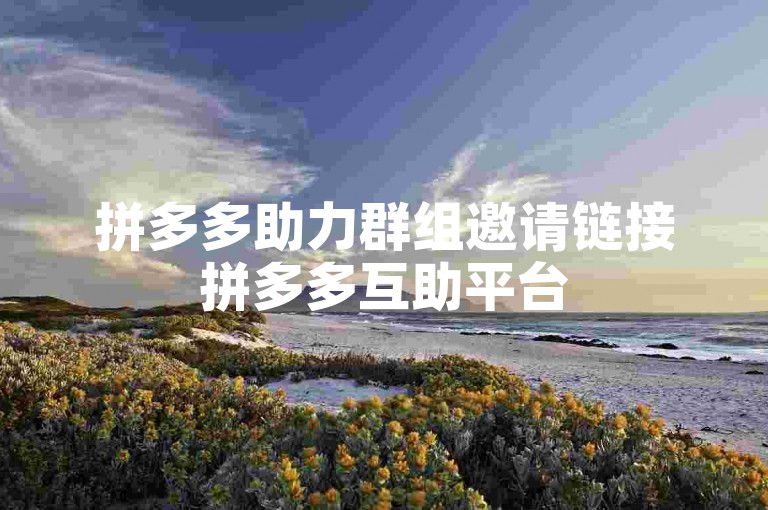 拼多多助力群组邀请链接拼多多互助平台