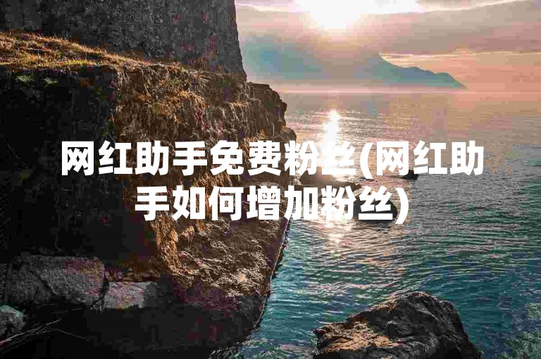 网红助手免费粉丝(网红助手如何增加粉丝)