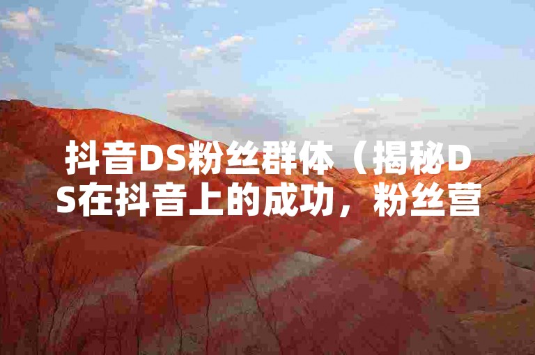 抖音DS粉丝群体（揭秘DS在抖音上的成功，粉丝营销策略大解析）