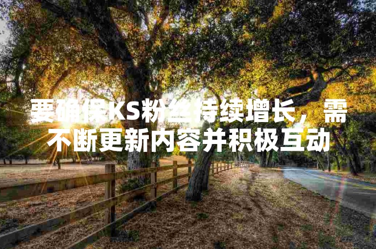 要确保KS粉丝持续增长，需不断更新内容并积极互动。