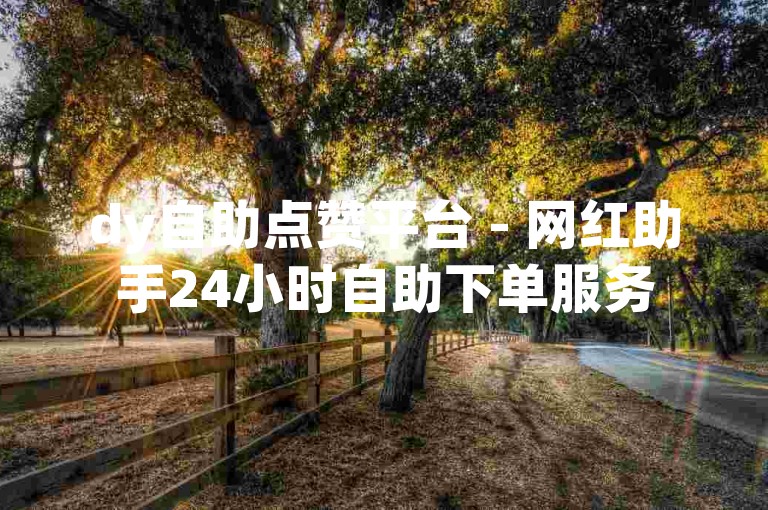 dy自助点赞平台 - 网红助手24小时自助下单服务