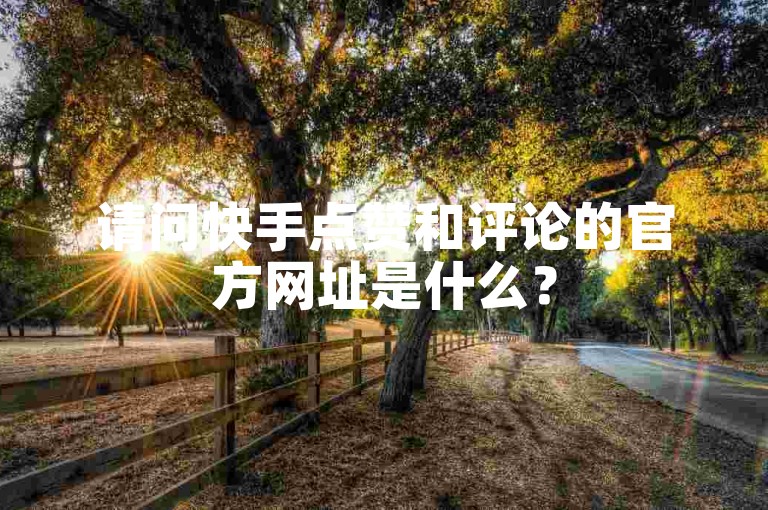 请问快手点赞和评论的官方网址是什么？