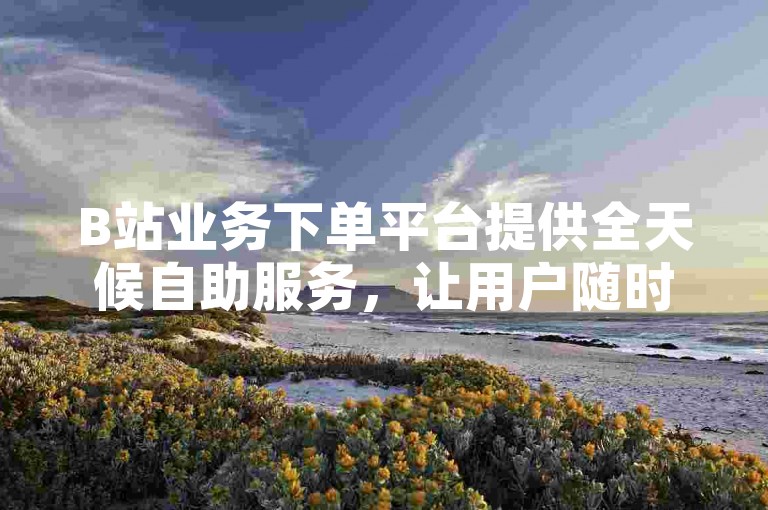 B站业务下单平台提供全天候自助服务，让用户随时都能便捷下单。