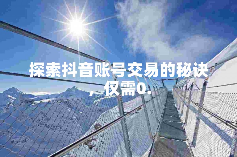 探索抖音账号交易的秘诀，仅需0.5元即可获得100个账号，新手入门必读指南！