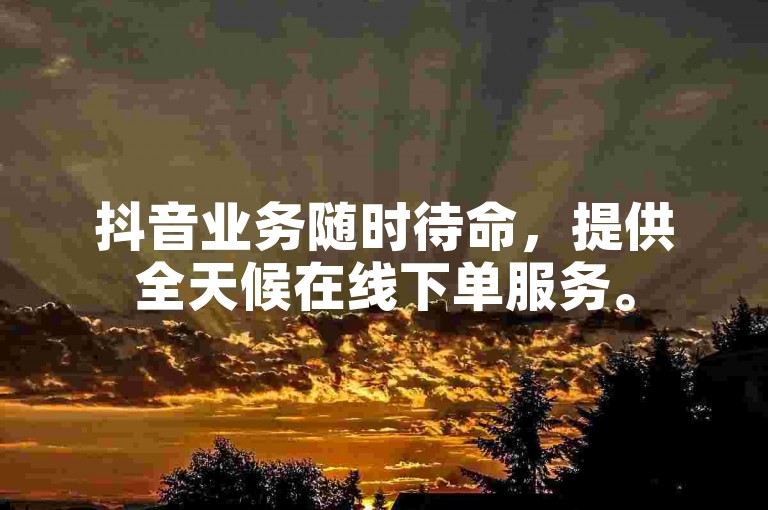 抖音业务随时待命，提供全天候在线下单服务。