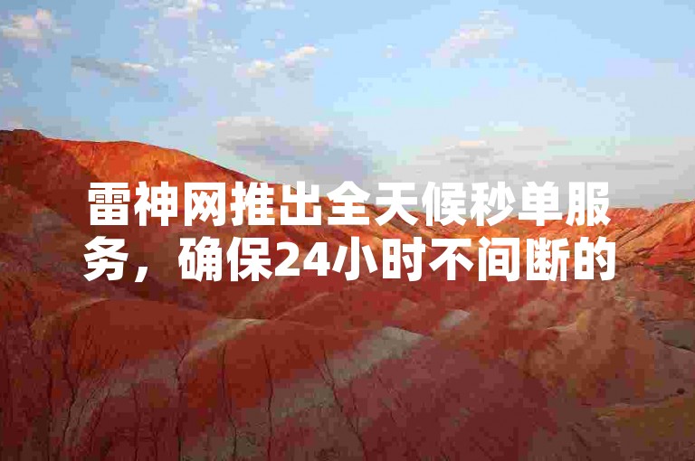雷神网推出全天候秒单服务，确保24小时不间断的高效订单处理。