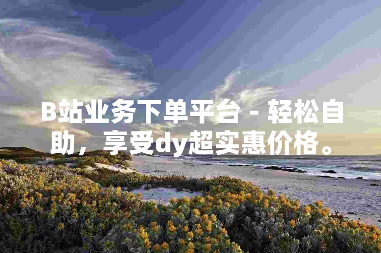B站业务下单平台 - 轻松自助，享受dy超实惠价格。
