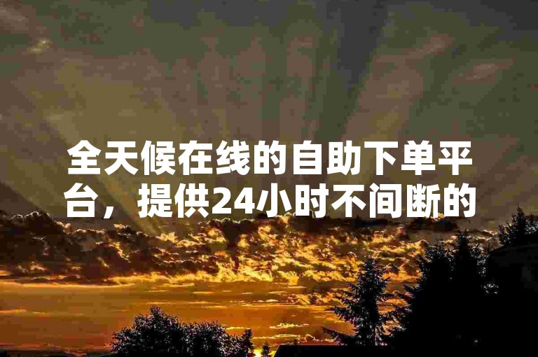 全天候在线的自助下单平台，提供24小时不间断的服务。