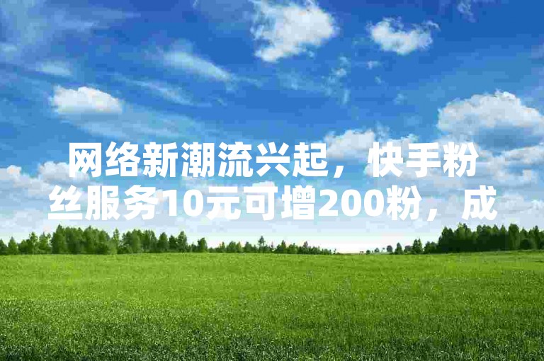 网络新潮流兴起，快手粉丝服务10元可增200粉，成为社交媒体焦点话题。