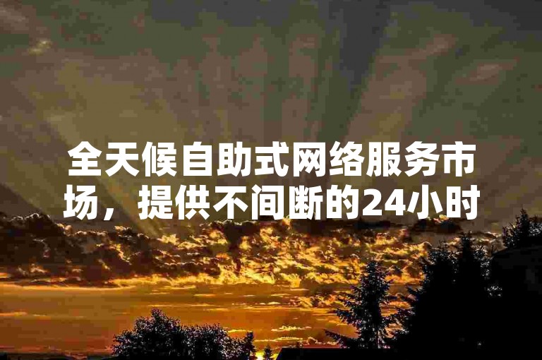 全天候自助式网络服务市场，提供不间断的24小时下单支持，确保您享受全网最具竞争力的价格。