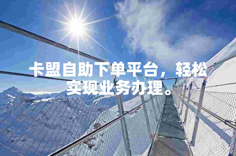 卡盟自助下单平台，轻松实现业务办理。