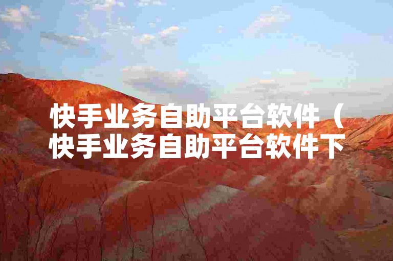 快手业务自助平台软件（快手业务自助平台软件下载）