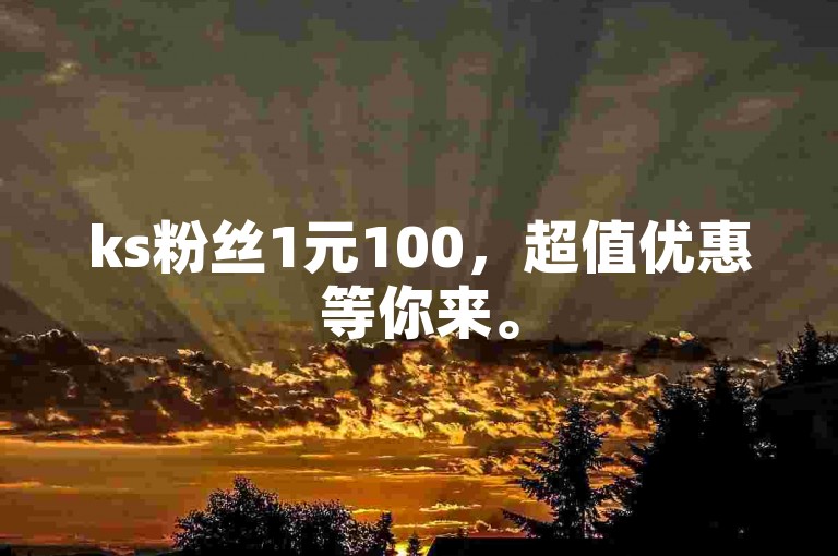 ks粉丝1元100，超值优惠等你来。