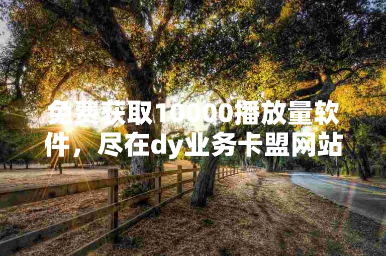 免费获取10000播放量软件，尽在dy业务卡盟网站。