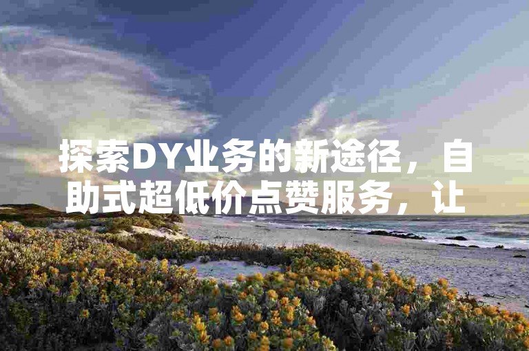 探索DY业务的新途径，自助式超低价点赞服务，让您轻松提升影响力。