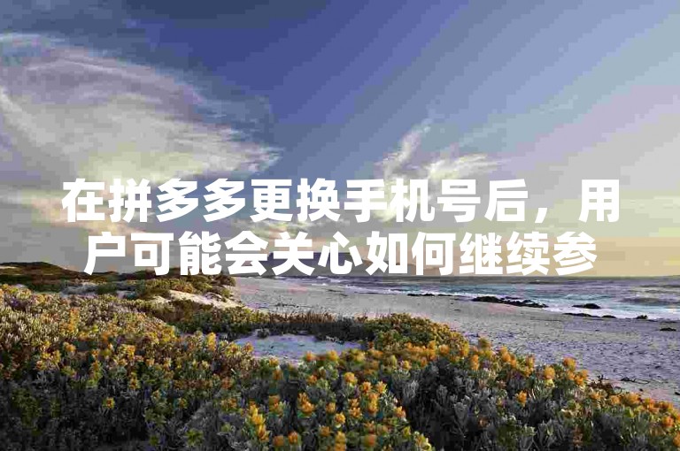 在拼多多更换手机号后，用户可能会关心如何继续参与砍价活动。