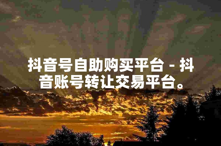 抖音号自助购买平台 - 抖音账号转让交易平台。