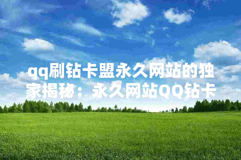 qq刷钻卡盟永久网站的独家揭秘：永久网站QQ钻卡刷卡盟优惠推荐！2025必学