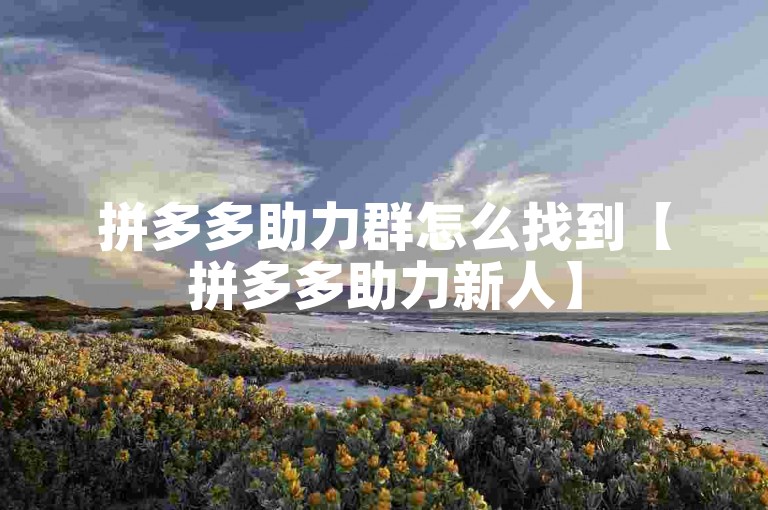 拼多多助力群怎么找到【拼多多助力新人】