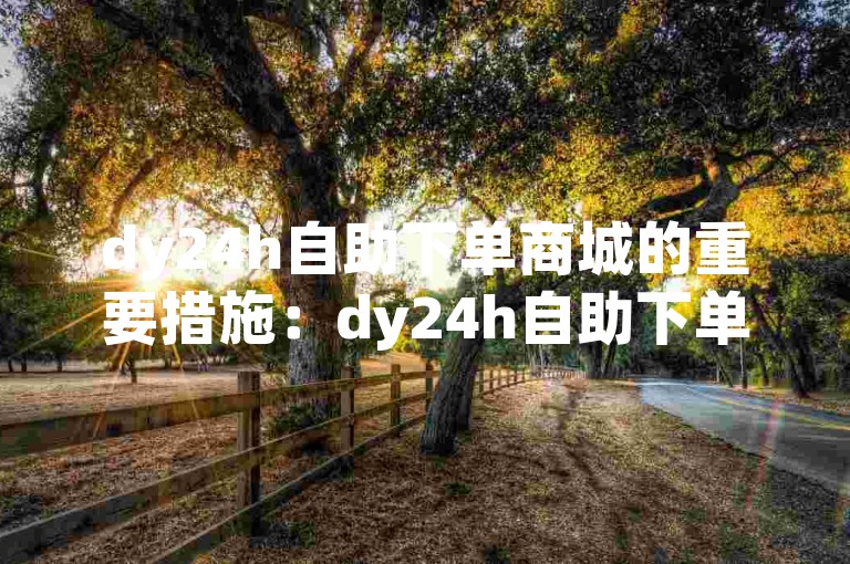 dy24h自助下单商城的重要措施：dy24h自助下单商城，省心简单购物体验！新人必备！